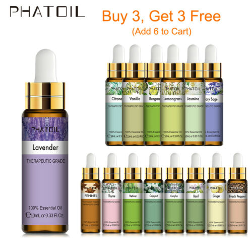 Phatoil 10ml Pure Essential Oil Natural Aromatherapy Fragrance Oil Vetiver Oil