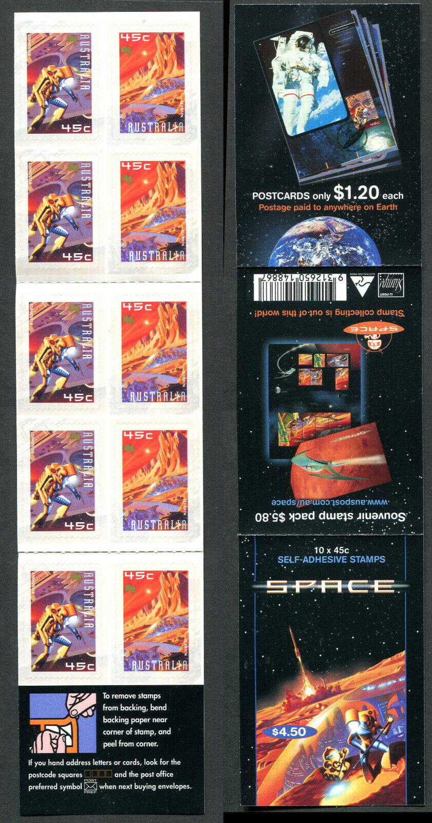 Australia 2000 Space Stamp Booklet Scott 1915-1916