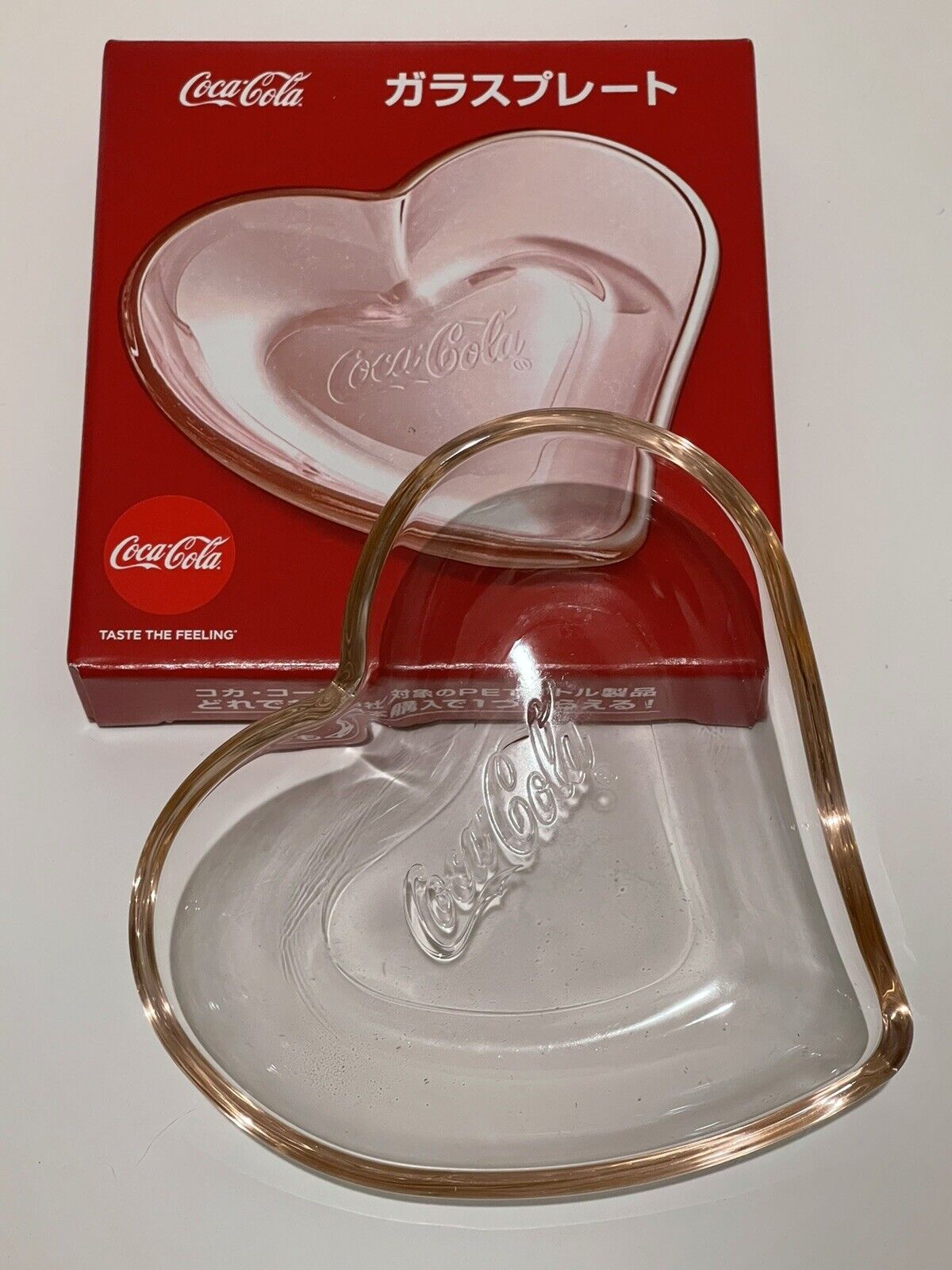 Coca Cola Heart Shaped Glass Plate Japan Limited Edition *brand New