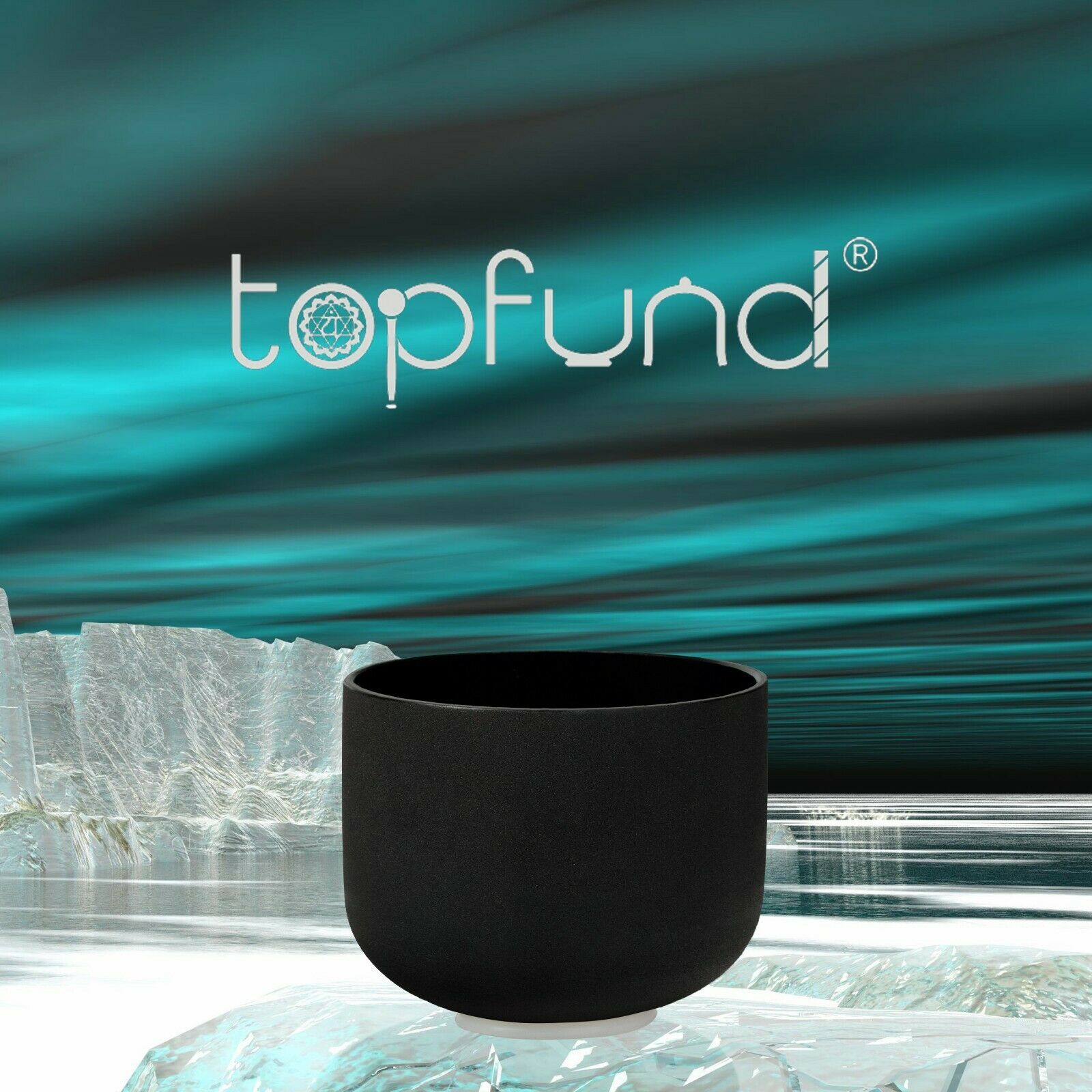 Topfund 8inch A Note Third Eye Chakra Crystal Singing Bowl With Carrying Case