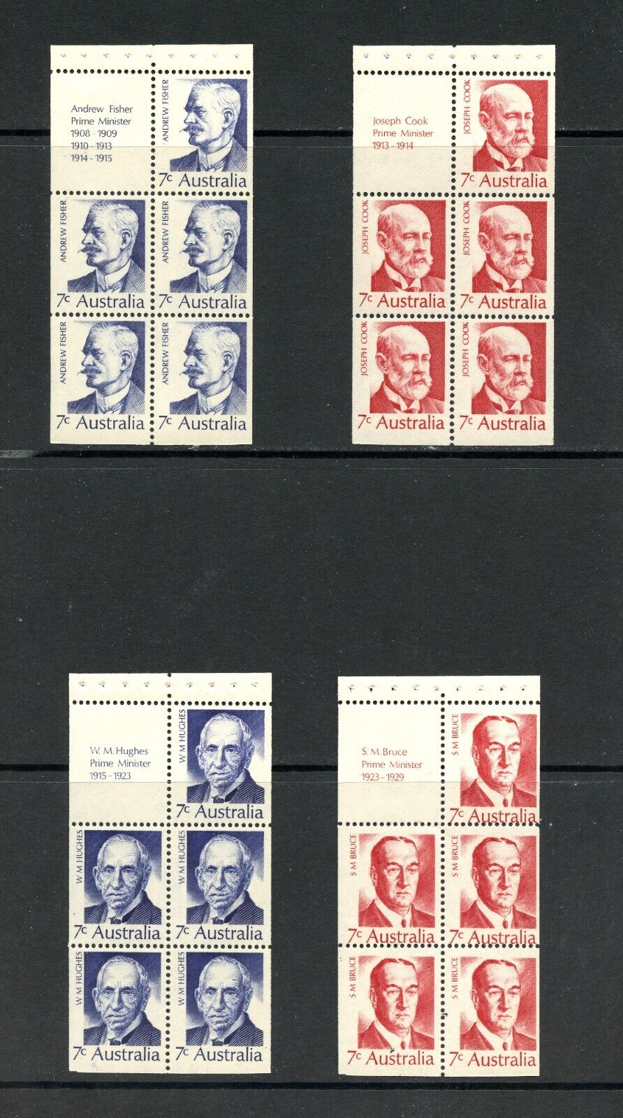M994  Australia  1972    Prime Ministers  Booklet Panes  Mvlh